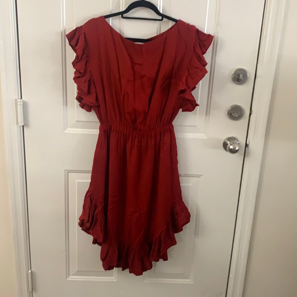 Maria Stanley Mariposa Dress Color: Scarlett Size Small